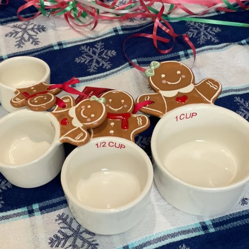 Gingerbread Man ceramic Measuring Cups. St. Nicholas Square.